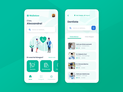 MioDottore App Redesign app app design dentist design doctor illustration minimal mobile redesign ui ui design ux