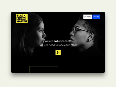 Black Lives Matter concept design black blacklivesmatter branding campaign concept design design desktop flat design homepage storytelling ui ui design ux website yellow