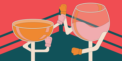 Next Round? beer boxing boxing ring cocktail drinks illustration liquor next round spirits wine