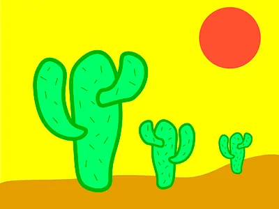 cactus branding cactus design graphic illustration illustrator landscape illustration stayhome