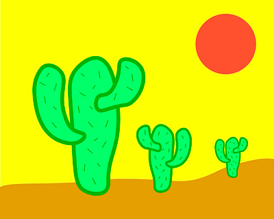 cactus branding cactus design graphic illustration illustrator landscape illustration stayhome