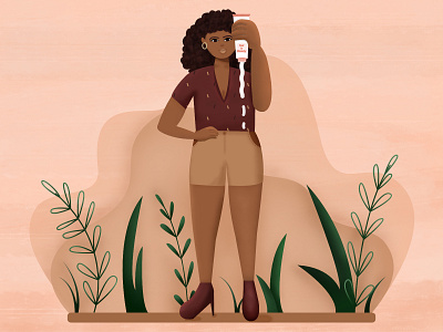 Brave and Beautiful anti racism beautiful beautiful girl black black lives matter blm blouse boots character curly hair fair freelance illustrator girl illustration plants racism shorts woman