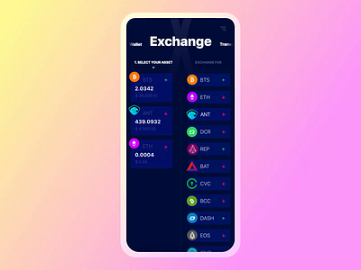 Exodus Wallet 2.0. The Exchange Interaction animation app bitcoin branding crypto crypto wallet ethereum exchange interaction ios marketplace mobile principle slider trade ui ux