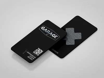 The Garage Business Card black blackandwhite branding business card business card design card collateral dark logo minimalist minimalist design minimalist logo strength workout