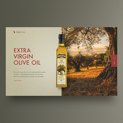 Olive oil Landing page UI design hero image homepage landingpage olive oil ui uidesign ux uxdesign webdesign website design