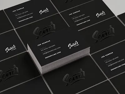 Señor Films | Business Cards business cards lettering uv spot