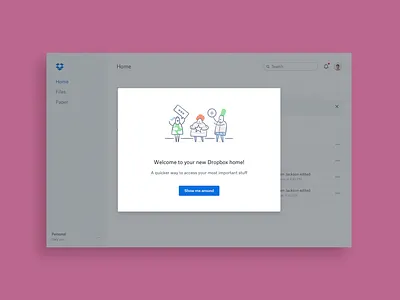 Dropbox Home onboarding onboarding onboarding screen product design visual design