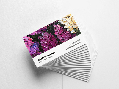 Artist business card design art artist branding business card business card design business cards businesscard design flower flowers graphic design minimal minimalism minimalist oil oil painting stationery