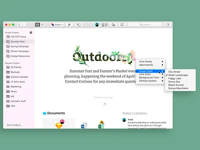 Custom typography in a native folder view finder macos native ui typography