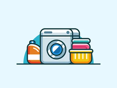 Laundry icon illustration laundry minimal washing