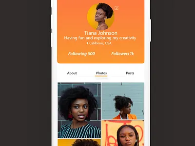 User profile dailyui ui ux