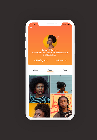 User profile dailyui ui ux