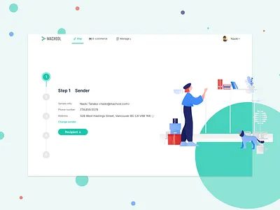 Shipping tool UI design - Sender adobe xd animation app clean ui illustration interface logo shipping ui ux