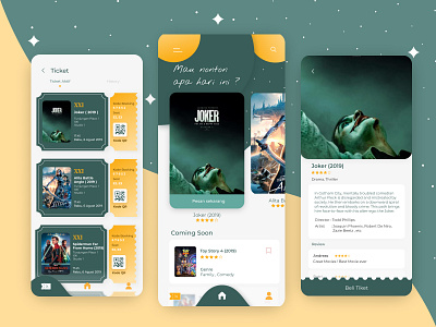 Cinema Online Ticket Apps app cinema design app movie ticket app ui unique ux