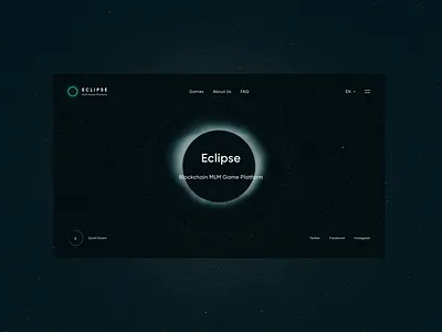 Eclipse - Blockchain MLM Game Platform clean design landing page mainscreen sketch ui ux web