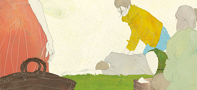 Shot #12028662 illustration man picnic woman