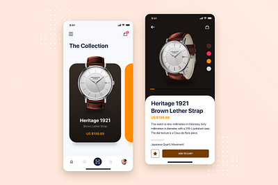 Watch shop mobile app concept app cart checkout details flat interface ios material minimal mobile product shop store template theme ui design ui kit ux watch wireframe