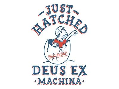 Just Hatched bored cartoon covid illustration quarantine typography