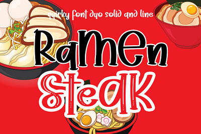 Ramen Steak beautiful black children crafty font cute display font fonts funny handwriting lettering minimalist modern playful quirky quotes script typeface typography vintage