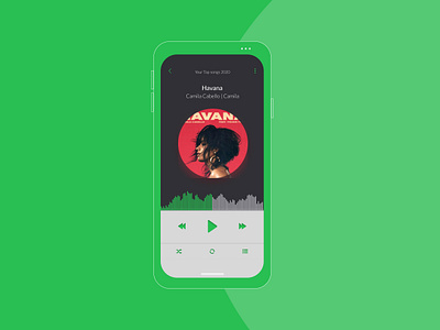 This is my #dailyUI challenge Day 9 Music Player app dailyui design flat havana icon interface layout mobiledesign music music app player typography ui uidesign ux