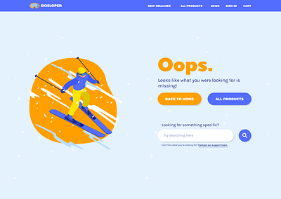 404 Page for a Ski Shop 404 404 error 404 error page 404 page design ui web