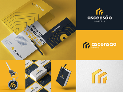 Ascensão Imóveis | Brand Identity brand design branding design graphic designer house logo identity logo logotype real estate visual identity yellow