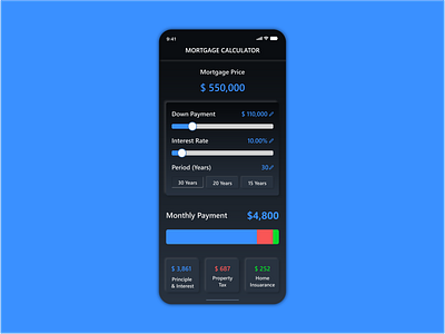 Daily UI Challenge 004 - Mortgage Calculator Neumorphism adobexd calculator calculator ui daily ui dailyui dailyui 004 design mortgage mortgage calculator neumorphic neumorphism soft ui softui ui ux xd