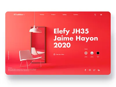 Landing The Company / &Tradition clean clean ui colors decor details furniture home interaction interior interiordesign ixda livingroom minimalist room ui uiux user experience ux web webdesign