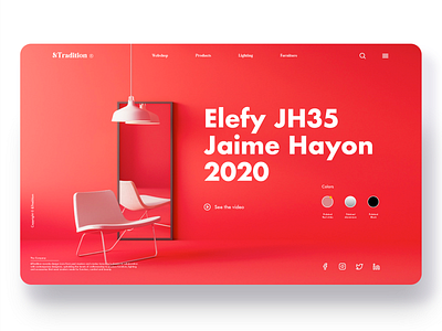 Landing The Company / &Tradition clean clean ui colors decor details furniture home interaction interior interiordesign ixda livingroom minimalist room ui uiux user experience ux web webdesign