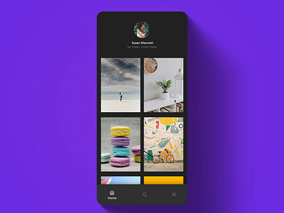 Gallery app - No social cues animation app design gallery interface minimal mobile mobile app motion photo social social media ui ux