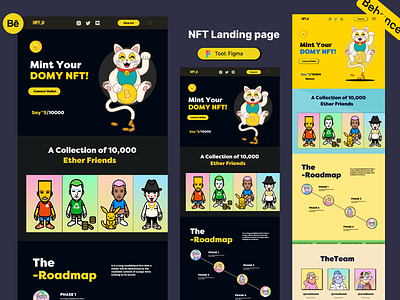 NFT landing page design interface product service startup ui ux web website