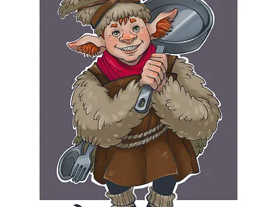 domovoy color cartoon character fantasy illustration linear lineart mythology