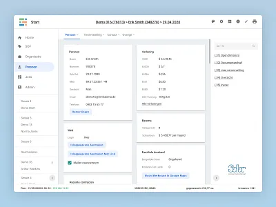 HRMS: Main Screen for Payroll Software cloud app crm crm portal crm software dashboad dashboard design employee employee engagement hr hr cloud hr software payroll payroll reporting payslips product design saas social secretariat tax compliance user interface wage