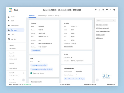 HRMS: Main Screen for Payroll Software cloud app crm crm portal crm software dashboad dashboard design employee employee engagement hr hr cloud hr software payroll payroll reporting payslips product design saas social secretariat tax compliance user interface wage