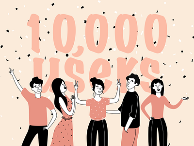 10K users anniversary announcement builder celebrate congratulation followers happy illustration itg itgdigital milestone numbers party people png svg users