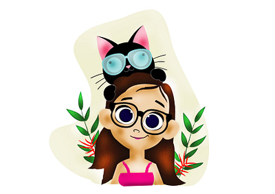 We are wearing Spectacles ..... art cartoon illustration cat charachters colombo creative design dribble dribble shot dribbleartist girly illustration illustration art illustrator spectacles srilanka storybook