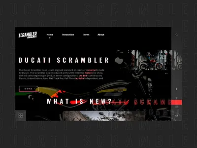Ducati scrambler: Concept page behance branding concept design ui ui design uidesign ux web website
