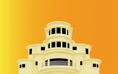 Villa Isola art deco design illustration vector villa isola