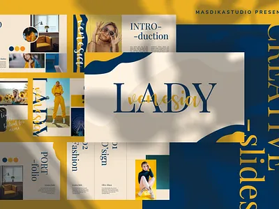 LADY VENESIA - Creative Powerpoint Template abstract blogger booklet branding calm catalog creative fashion keynote lookbook magazine minimal mustard photography pitch deck portfolio ppt scandinavian social media studio
