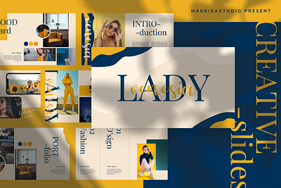 LADY VENESIA - Creative Powerpoint Template abstract blogger booklet branding calm catalog creative fashion keynote lookbook magazine minimal mustard photography pitch deck portfolio ppt scandinavian social media studio