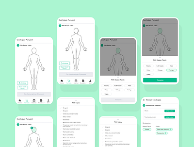 Check Symptoms 1 body check diagnose disease health health app health care healthcare human human body illness mobile mobile app mobile app design mobile design mobile ui patient patient app symptoms