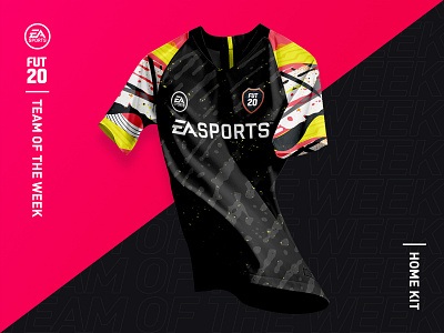 EA SPORTS - FIFA 20 Ultimate Team (FUT20) Kit Design black coral ea easports fashion fifa football football kit footballer home jersey jersey design kit kit design red soccer sports type typography