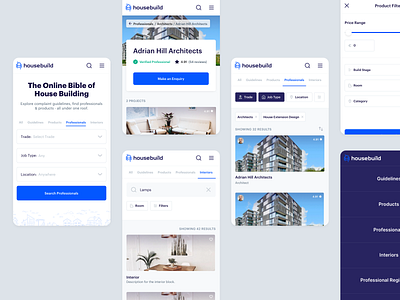HouseBuild - Connecting Home Owners and Professionals mobile mobile web product design ui ux web