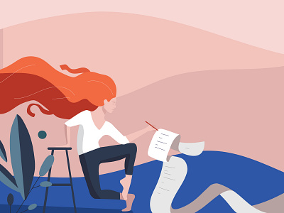 Writer app flat illustration illustrator minimal vector web
