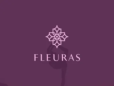 fleuras creative feminine flower flower logo geometic inspiration line logodesign minimal organic typogaphy yoga