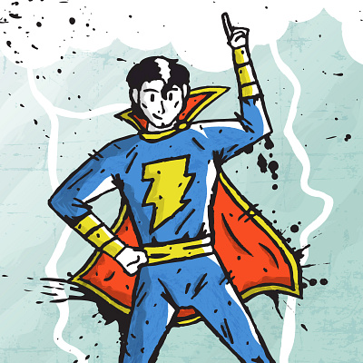 Captain Marvel Jr - Illustration series (6/6) art artwork character character design comic comic books dc comics design digial art digital painting drawing graphic design graphicdesign heroes illustration illustrator sketch super heroes