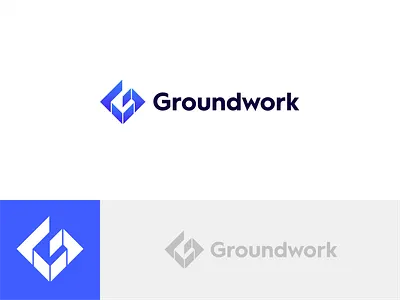 Groundwork concept 2 app blue chat chatbot concept developer double meaning g letter ground hole infrastructure logo simple themes wip work