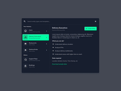 Dark mode wizard modal app application design ui ux web webdesign website