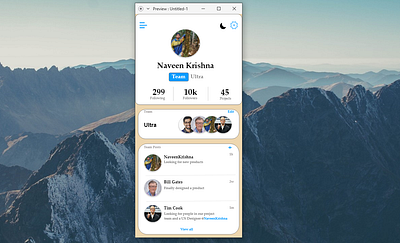 User Profile Designer Page animation app design flat illustration ui ux