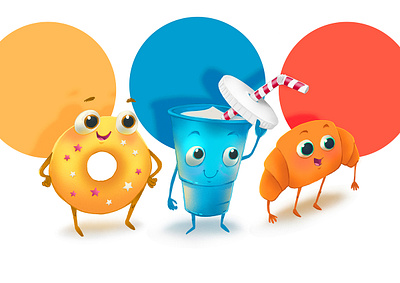 Sweet team artwork brush characterdesign coffee cup coffeeshop emoji illustration lovely scetch